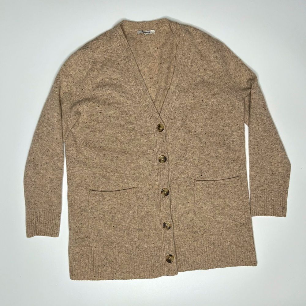 Madewell Womens 100% Wool Button Down w Pockets Cardigan Knit Beige M